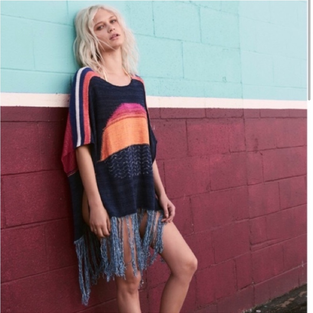 EUC Free People Sunset Fringe Sweater